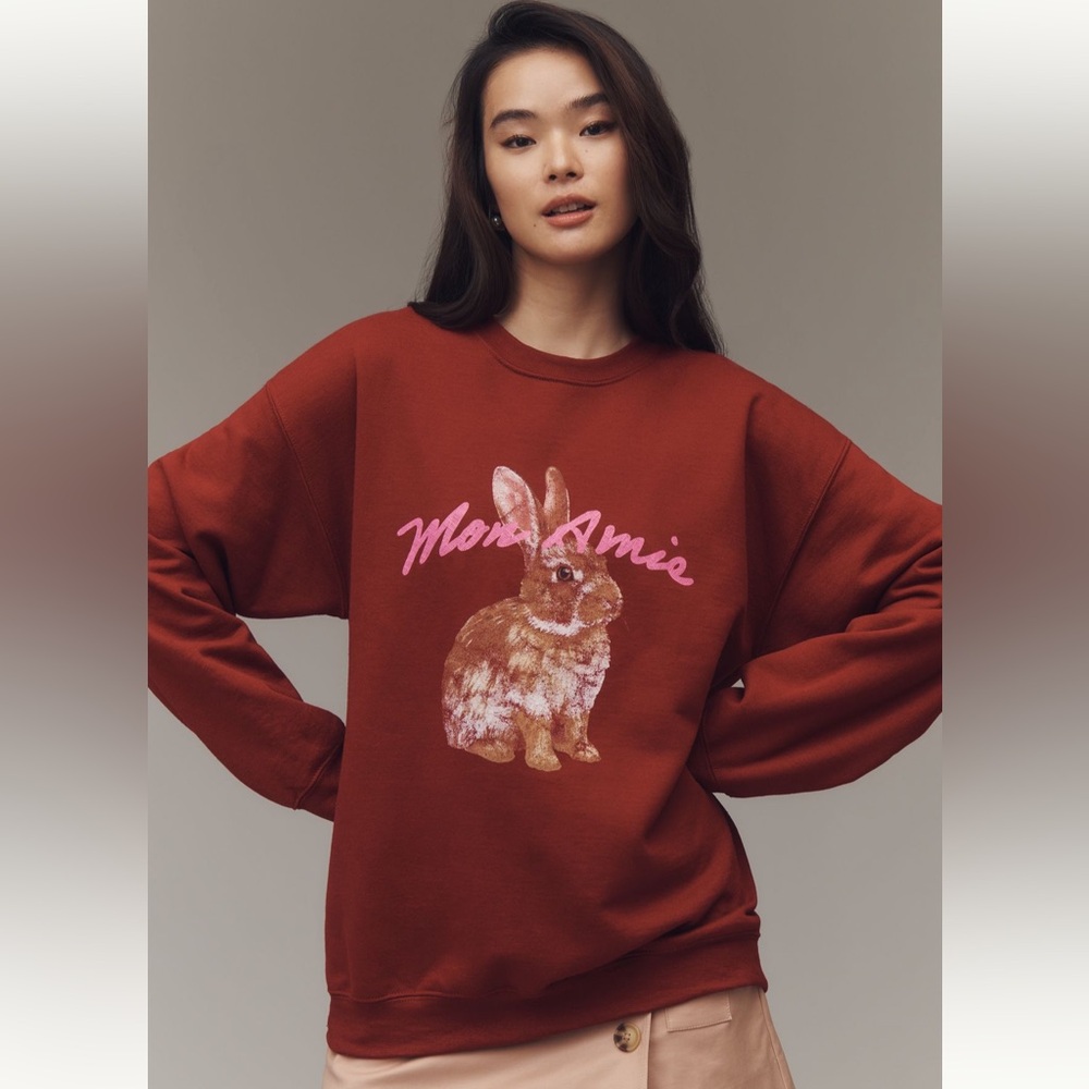 Anthropologie Graphic Pullover Sweatshirt - Size M - BNWT - Picture 2 of 9